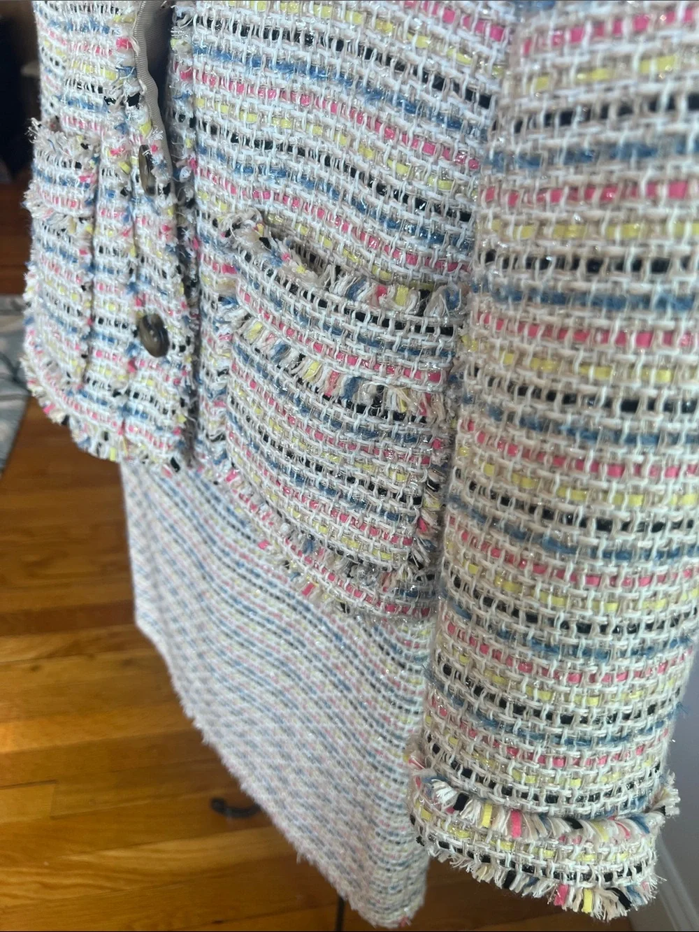 Ann Taylor Pastel Striped Tweed Jacket / Skirt included